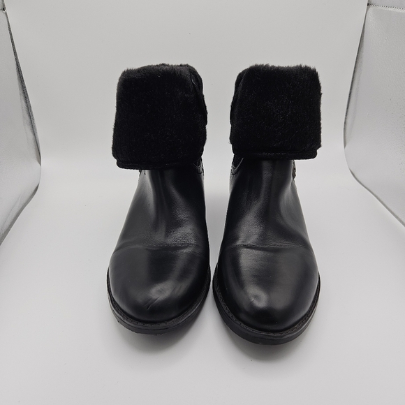 Naturalizer Metro water resistant foldover moto boot black faux leather size 10 - Picture 2 of 11